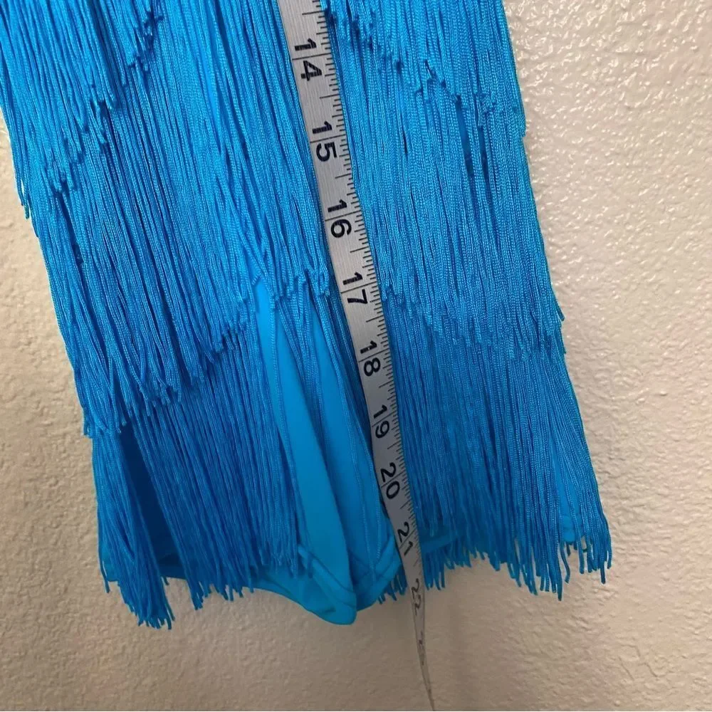 Weissman dance costume aqua blue sequin fringe flapper Little Brown Jug 10425 SC